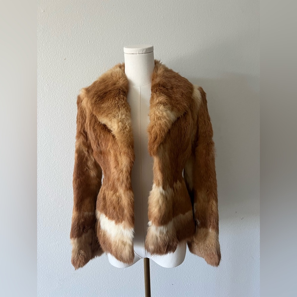 Real Vintage fur ginger brown vintage short coat size S fur jacket